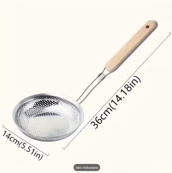 roostevabast terasest sõel puidust käepidemega