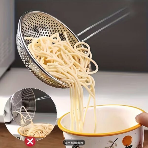 roostevabast terasest sõel puidust käepidemega